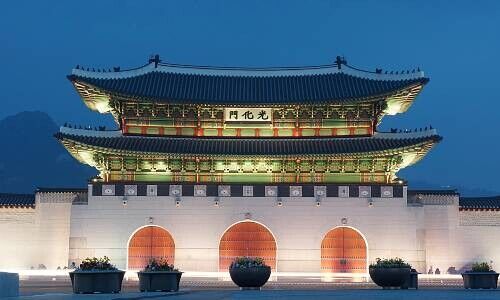 Gwanghwamun, Seoul, Gyeongbok palast.