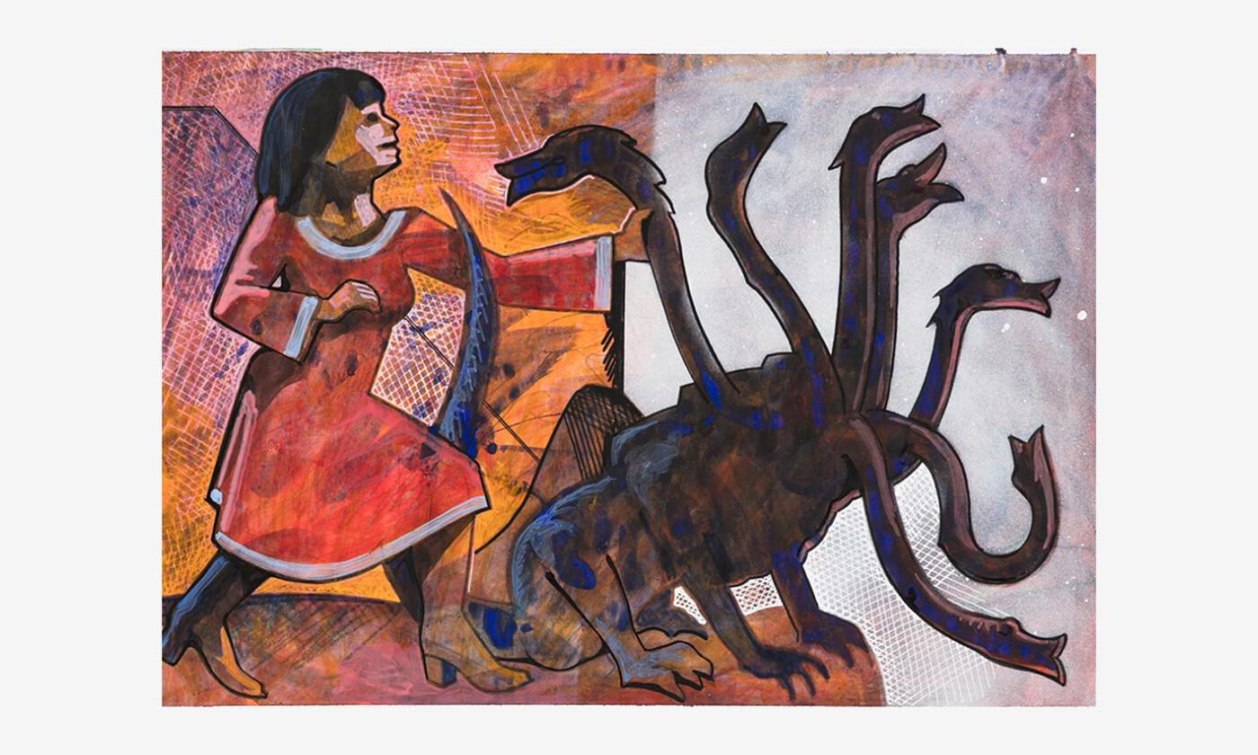 Valentin Magaro, Year of the Dragon, 2023, Buntstift Filzstift und Tusche auf Papier, 29,5 x 42 cm (Foto: Valentin Magaro)