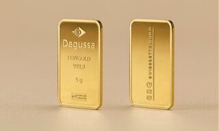 5-Gramm-Goldbarren aus der Reihe Swiss Better Gold (Bild: Degussa) 
