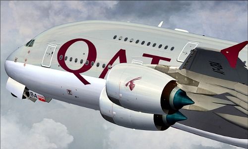 Qatar Airways A380 (Bild: Pinterest)