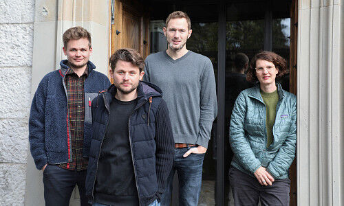 Sven Beck, Tim Beck, Thore Harmuth, Sabrina Schenardi (von links), Mitgründer BLP Digital (Bild: BLP/ Zoran Bozanic)