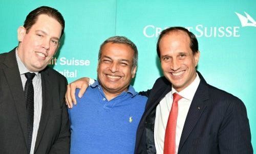(v.l.n.r.) Christian Huber, Tanmai Sharma (Canopy) und Francesco de Ferrari