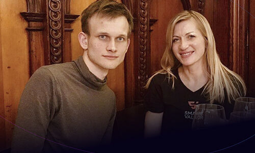 Vitalik Buterin, Gründer von Ethereum, und Olga Feldmeier, Mitgründerin von SMART VALOR