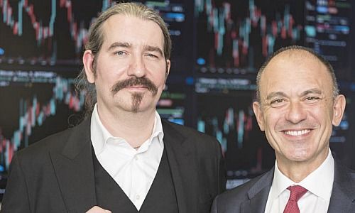 Bitcoin-Suisse-Präsident Niklas Nikolajsen und CEO Arthur Vayloyan (von links)