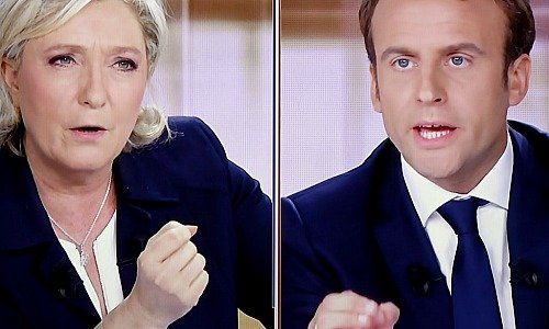 Von links: Marine Le Pen, Emmanuel Macron (Bild: Keystone)