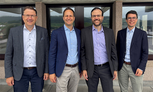 Christian Maeder, Finalix; Tobias Struchen, Helvetia; Dominic Keller, Finalix, Emanuel Bolter, Helvetia (von links, Bild: zVg)