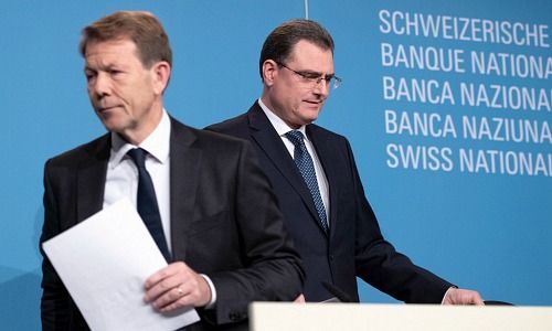Fritz Zurbrügg, SNB-Vizepräsident, und Thomas Jordan, SNB-Präsident (Bild: Keystone)