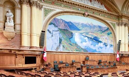 Nationalratssaal im Bundeshaus in Bern