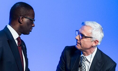 Tidjane Thiam and Urs Rohner (Keystone)