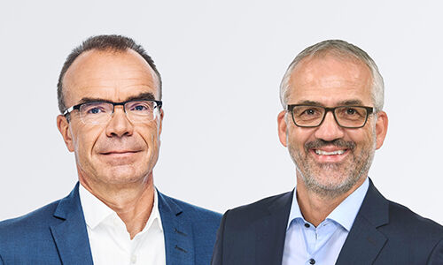 Roland Bosshard, CIO und Mitglied der Geschäftsleitung KPT, und Daniel Wenger, Leiter Insurance Inventx (von links)