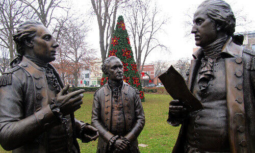 Statue des Marquis de Lafayette, General George Washington und Oberst Alexander Hamilton (Bild: Shutterstock)